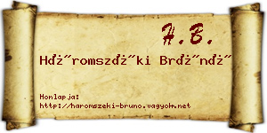Háromszéki Brúnó névjegykártya